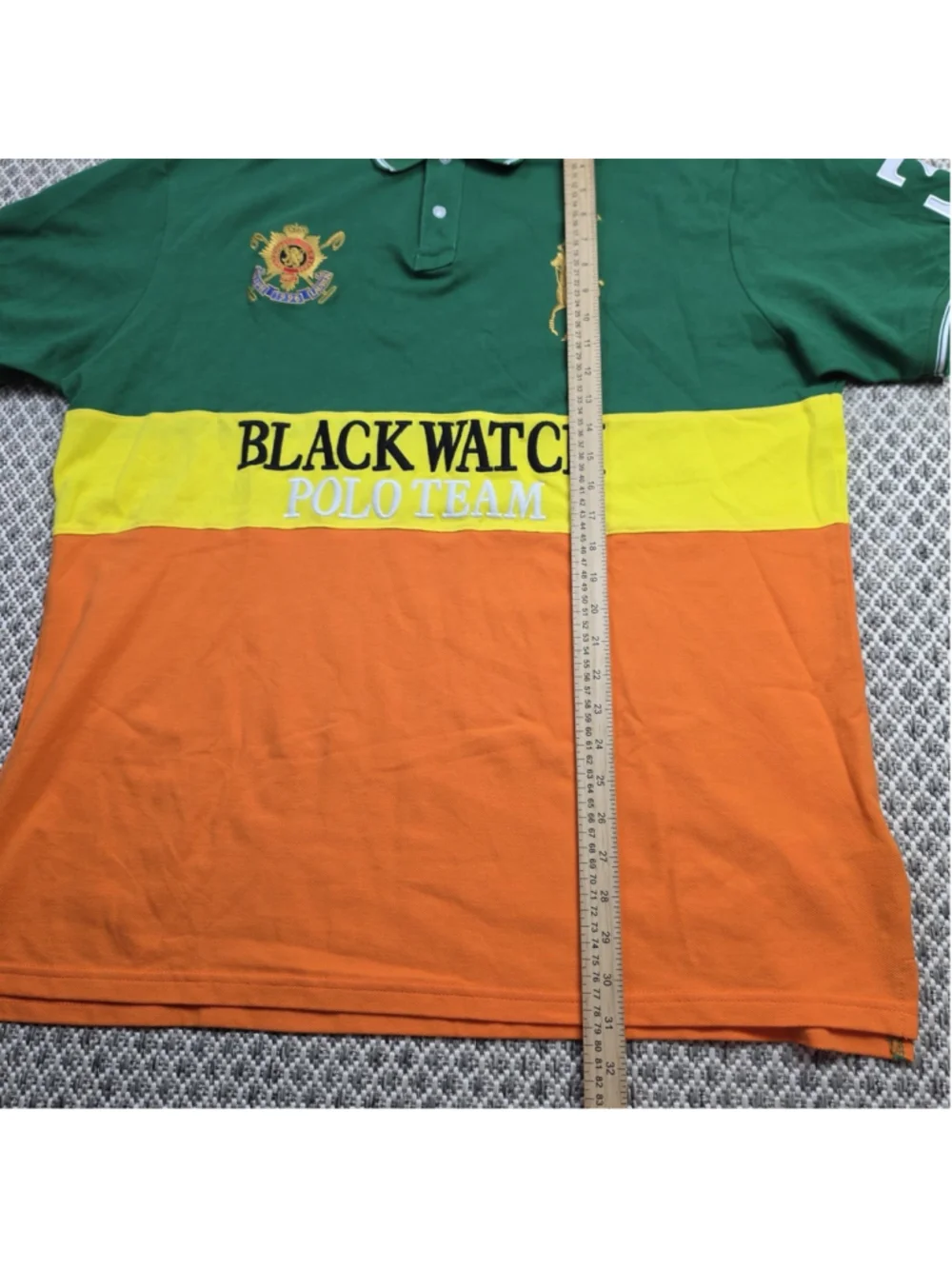 Polo Ralph Lauren Black Watch Polo Team Mens 5XL Big Pony Colorblock Shirt